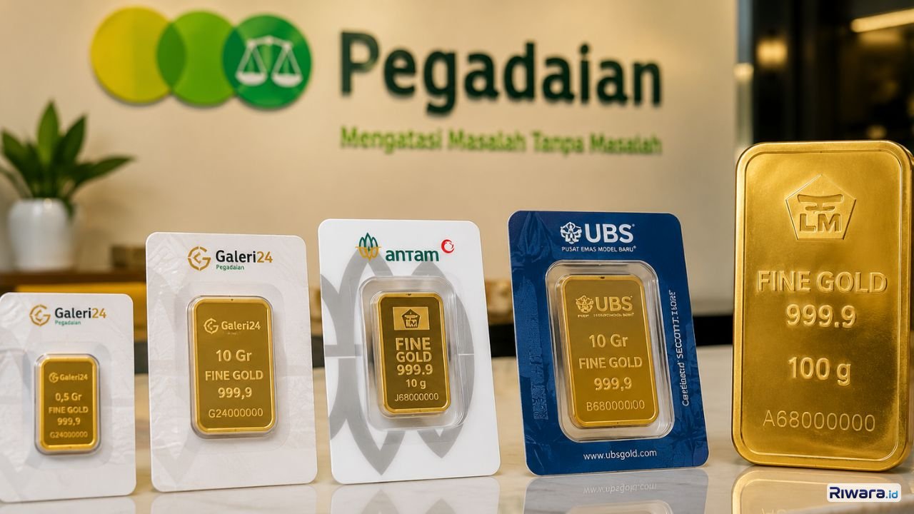 Ilustrasi emas batangan Antam UBS dan Galeri24 di Pegadaian Harga emas hari ini kembali menjadi perhatian investor di tengah fluktuasi pasar global